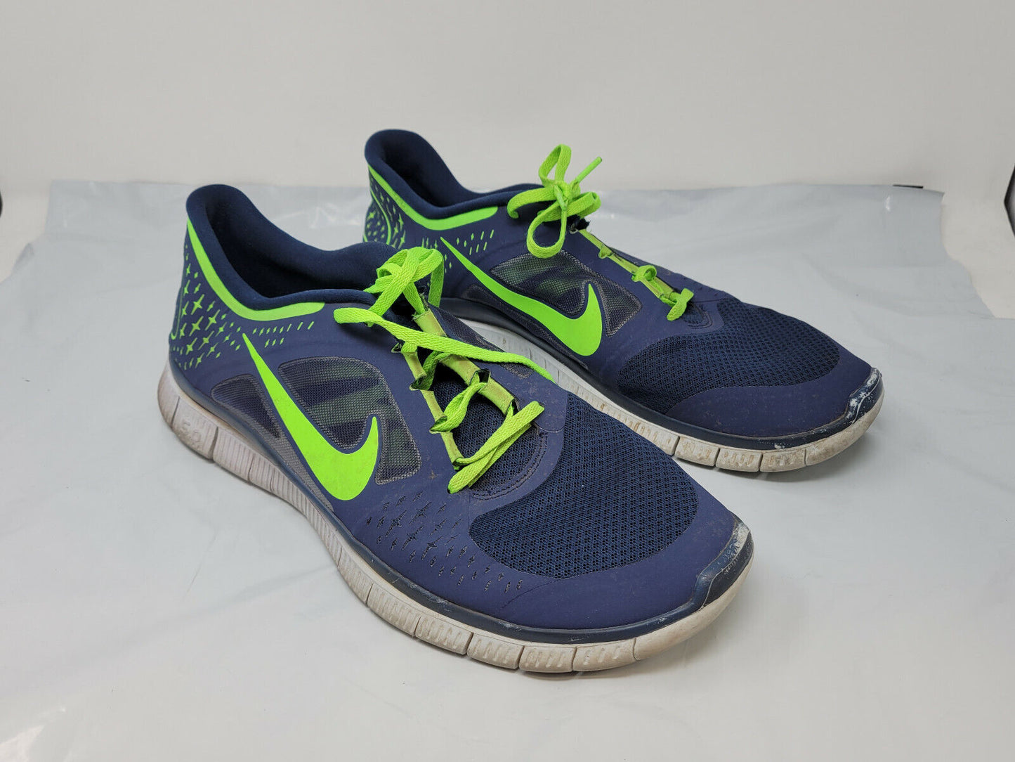 Nike Free Run 3 Mens Size 14 Shoes Electric Green Blue 510642-404 - Pre-Owned