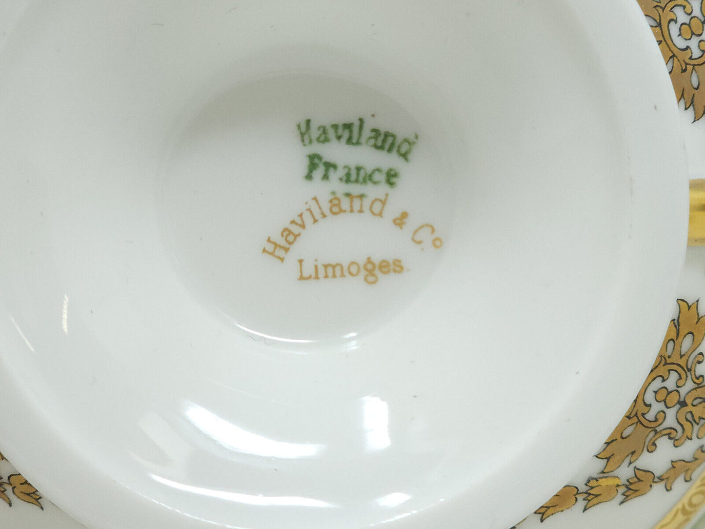 Haviland & Co. Limoges France White & Gold Design Tea Cups - 2 SIZES