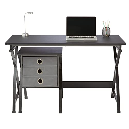 Realspace® X-Cross 48" W Computer Desk with File Cabinet, Black