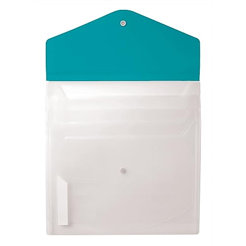 Office Depot® Brand 4-Pocket Cascading Binder Folder, 8-1/2" x 11", 65-Sheet Capacity, Clear/Aqua
