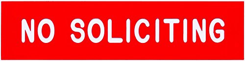 Cosco Sign, Red Engraved, No Solicitors, 2 x 8 Inches (098001)