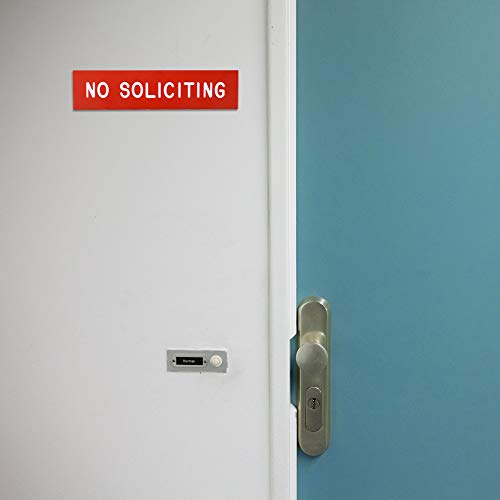 Cosco Sign, Red Engraved, No Solicitors, 2 x 8 Inches (098001)