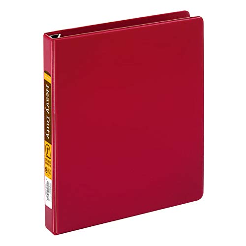 Office Depot Brand Heavy-Duty D-Ring Binder, 1" Rings, 59% Recycled, Dark Red