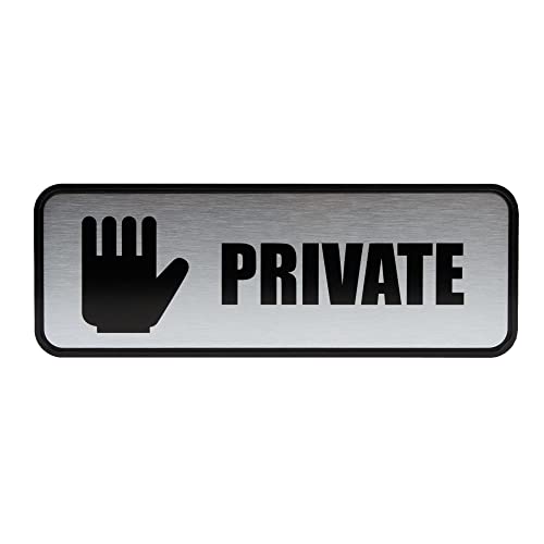 Cosco Brushed Metal "Private" Sign, 3" x 9"