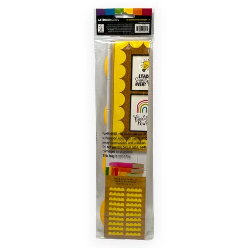 Astrobrights Bulletin Board Borders, 2" x 12", Pack of 20 Borders (Solar Yellow)