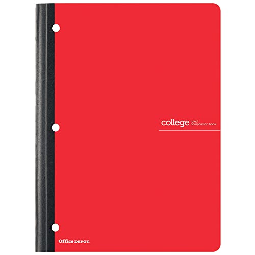 Office Depot® Brand Composition Book, 8-1/2" x 11", College Ruled, 80 Sheets, Red