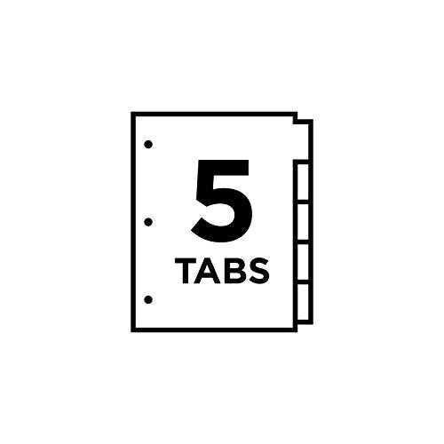Avery 5-Tab Plastic Binder Dividers