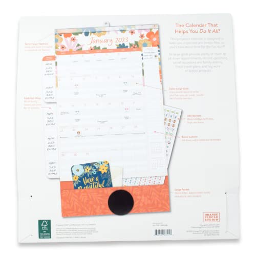 Orange Circle Studio Do It All Monthly Wall Calendar, 12-7/8" x 12", Secret Garden, January To December 2023