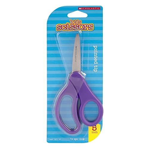 Scholastic Kids Scissors, 5", Pointed, Assorted Colors