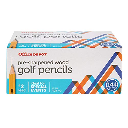 Office Depot® - Golf Pencil - Golf Pencils Yellow Sharpened - Yellow - BX of 144