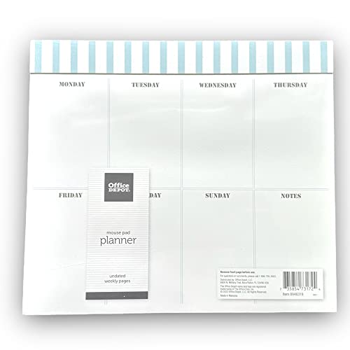Office Depot Weekly Desk Calendar Mouse Pad, 9" x 8", Stripes, Undated