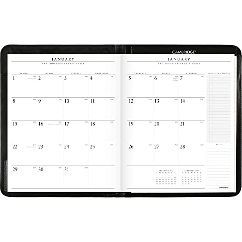 AT-A-GLANCE Executive Monthly Padfolio, 11 x 9, Black Cover, 13-Month (Jan to Jan): 2023 to 2024