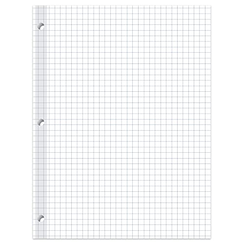 Office Depot® Brand Reinforced Filler Paper, 8" x 10 1/2", 16 Lb, Quadrille Ruled, White, Pack Of 100