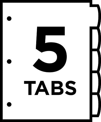 Avery Big Tab Write & Erase Durable Plastic Dividers for 3 Ring Binders 45