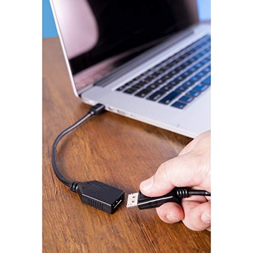 ATIVA Mini DisplayPort to DisplayPort Adapter, 6", Black, 36542