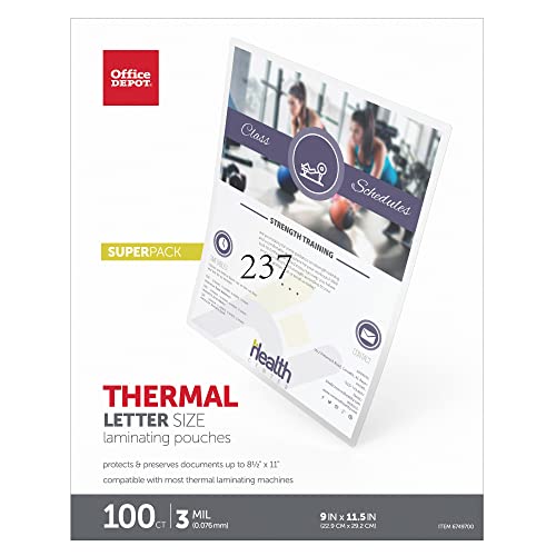 Office Depot® Brand Laminating Pouches, Letter Size, 9" x 11-1/2", Pack of 100 Pouches
