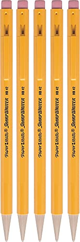 Papermate Sharpwriter Mechanical Pencil, Yellow, 5 Pencils per Pack (1 Pack)
