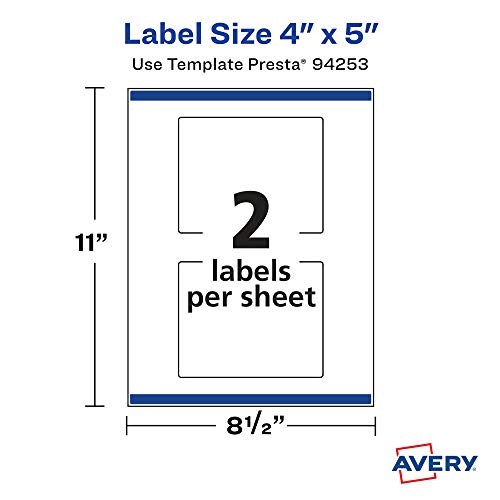 Avery Matte White Rectangle Labels with Sure Feed