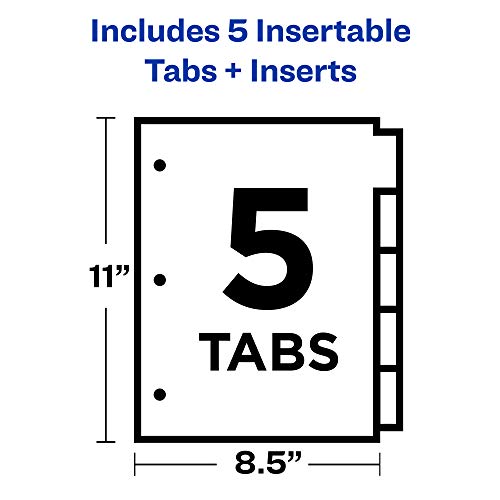 Avery 5-Tab Plastic Binder Dividers