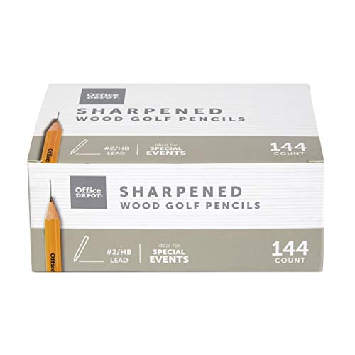 Office Depot® - Golf Pencil - Golf Pencils Yellow Sharpened - Yellow - BX of 144