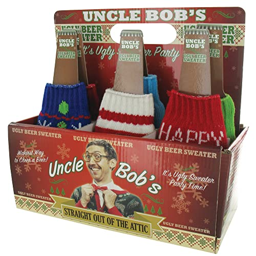 DM Merchandising Inc. 1 Uncle Bob's Ugly Beer Sweater Novelty Bottle Cover - Assorted Styles