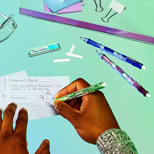 Paper Mate Clearpoint Mechanical Pencils, HB #2 Lead (0.9mm), Assorted Barrel Colors, 2 Pencils, 1 Lead Refill Set, 2 Erasers
