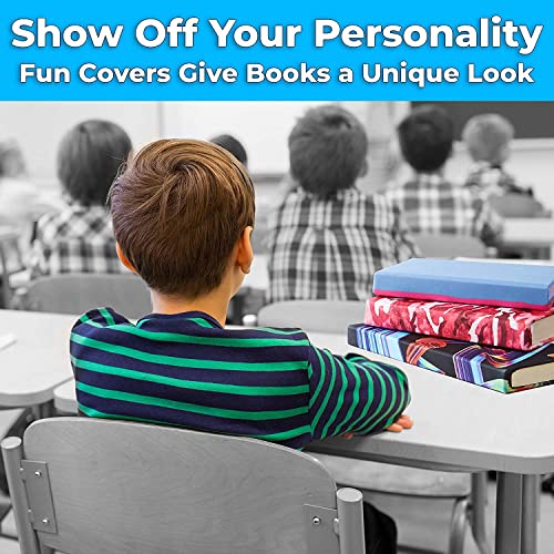 Book Sox Stretchable Book Cover Donuts Fits Most Hardcover Textbooks up to 9x11 Adhesive-Free Nylon Fabric School Book Protector. Easy to Put On Washable & Reusable Jacket