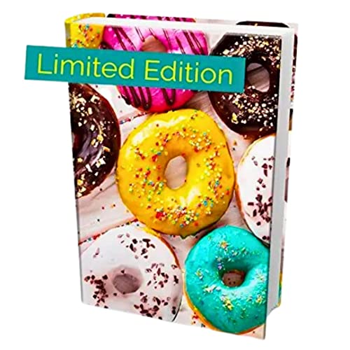 Book Sox Stretchable Book Cover Donuts Fits Most Hardcover Textbooks up to 9x11 Adhesive-Free Nylon Fabric School Book Protector. Easy to Put On Washable & Reusable Jacket
