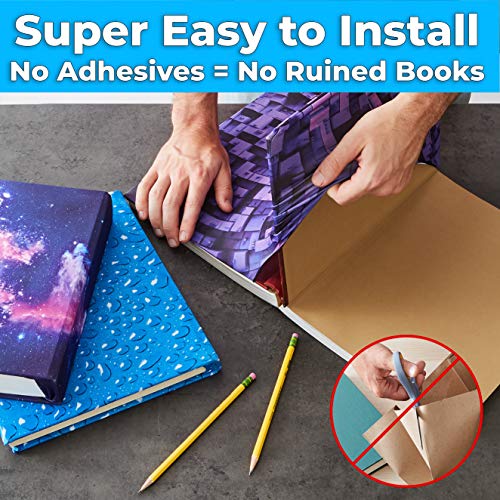 Book Sox Stretchable Book Cover: Jumbo Solid Green. Fits Most Hardcover Textbooks up to 9" x 11". Adhesive-Free, Nylon Fabric School Book Protector. Easy to Put On. Washable & Reusable Jacket.
