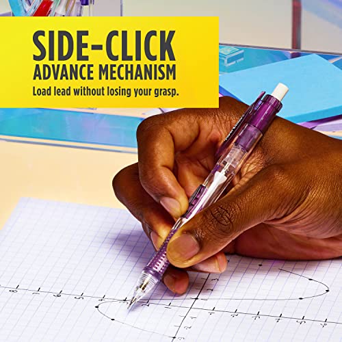 Paper Mate Clearpoint Mechanical Pencils, HB #2 Lead (0.9mm), Assorted Barrel Colors, 2 Pencils, 1 Lead Refill Set, 2 Erasers