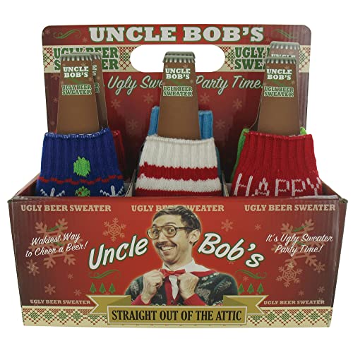 DM Merchandising Inc. 1 Uncle Bob's Ugly Beer Sweater Novelty Bottle Cover - Assorted Styles