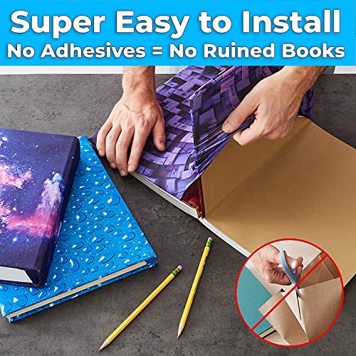 Book Sox Stretchable Book Cover Donuts Fits Most Hardcover Textbooks up to 9x11 Adhesive-Free Nylon Fabric School Book Protector. Easy to Put On Washable & Reusable Jacket