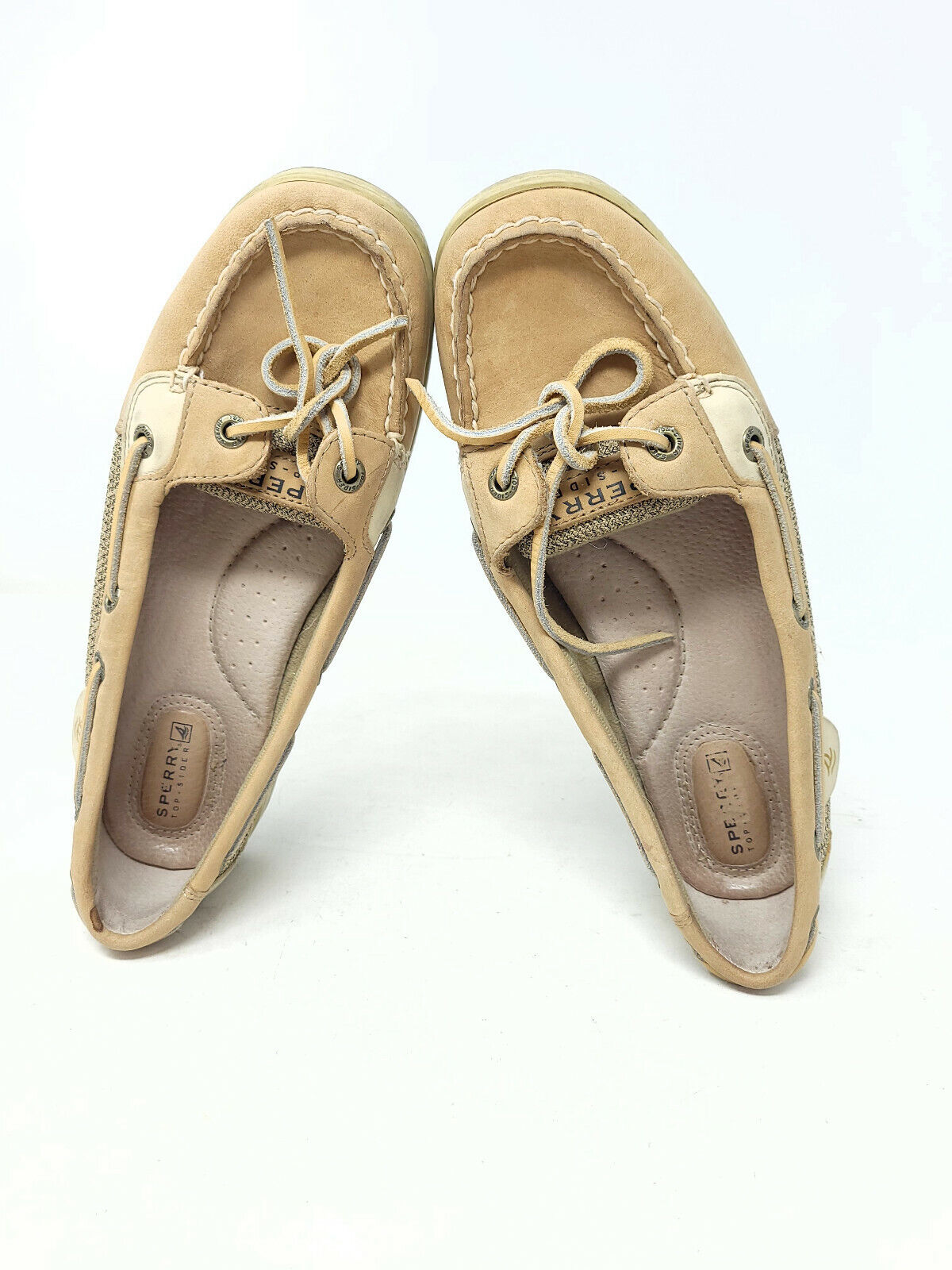 Sperry Top Sider Angelfish Women's Tan Suede Boat Shoes Size 7.5 W - Good Cond