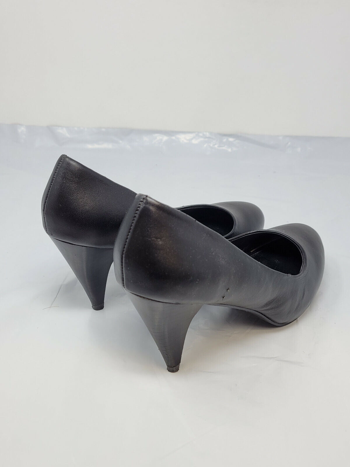 ALDO Womens Black Leather Heels SHOE US 6M-EUR 36 - Pre-owned
