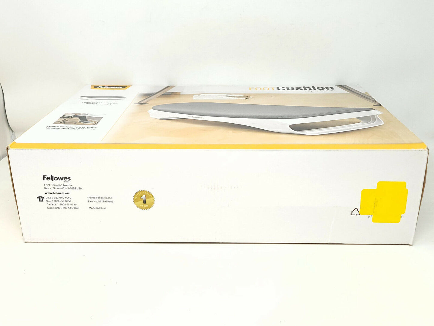 Fellowes I-Spire Series Foot Cushion/Rest, White/Gray (9311701) - OPEN BOX