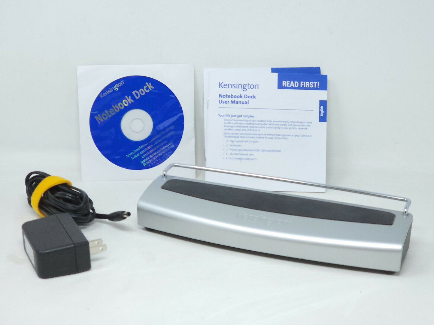 Kensington Model: K33239 Notebook Dock. Manual, Disk and AC Adapter - Good Cond
