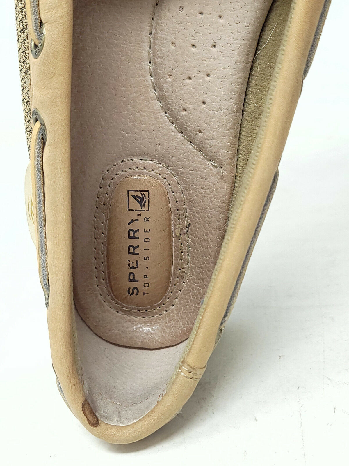 Sperry Top Sider Angelfish Women's Tan Suede Boat Shoes Size 7.5 W - Good Cond