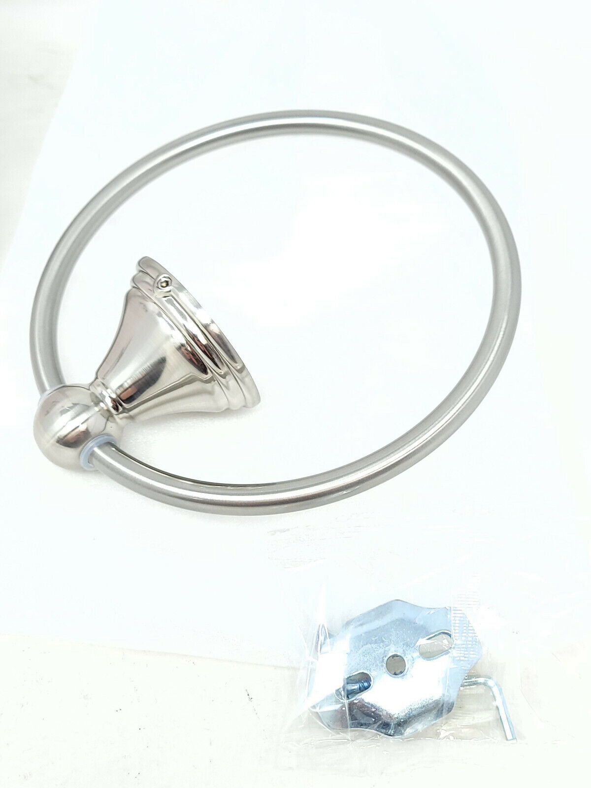 Satin Nickel Towel Ring 6" Diameter Holder - Wall Mounted, Bathroom & Kitchen