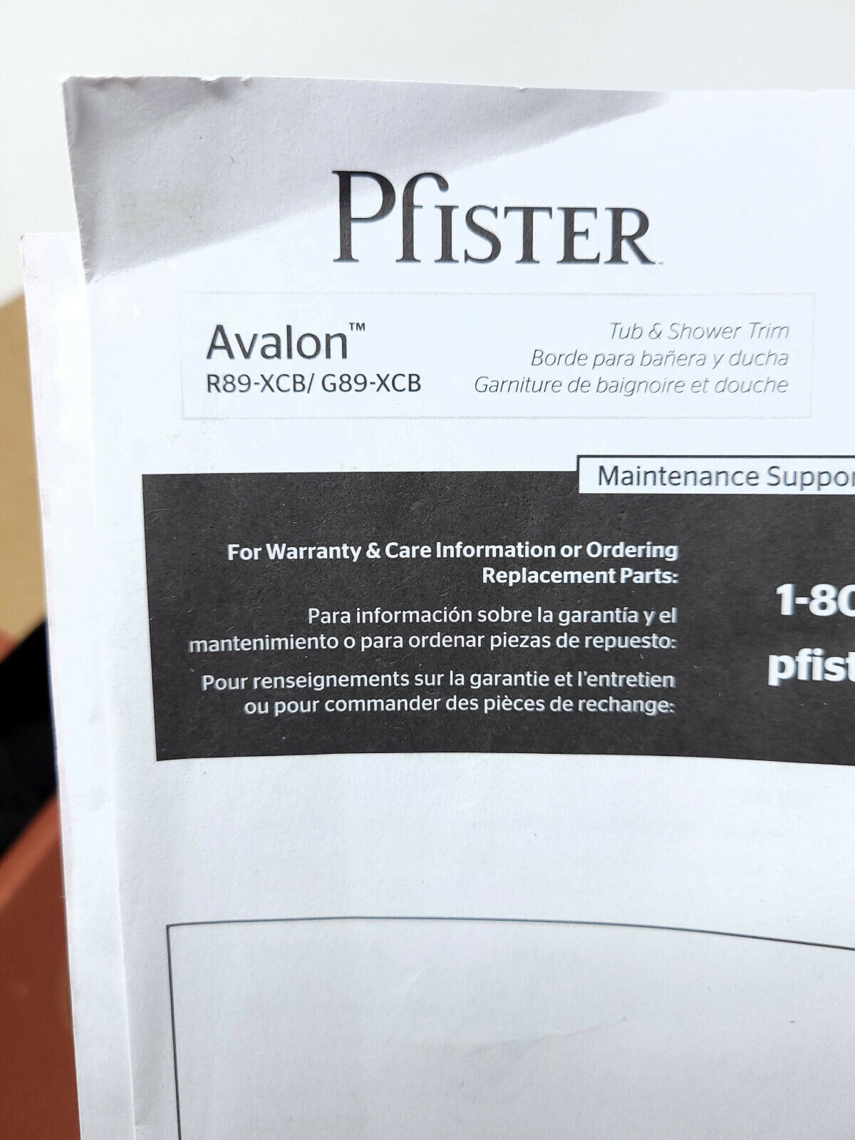 Pfister Tub Trim Kit Chrome R89-XCB/G89-XCB - READ - OPEN BOX