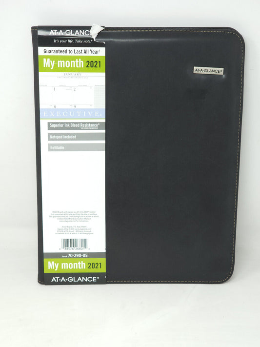 At-A-Glance Executive Monthly Padfolio, 11 X 9, White - NO INSERTS - 70-290-05