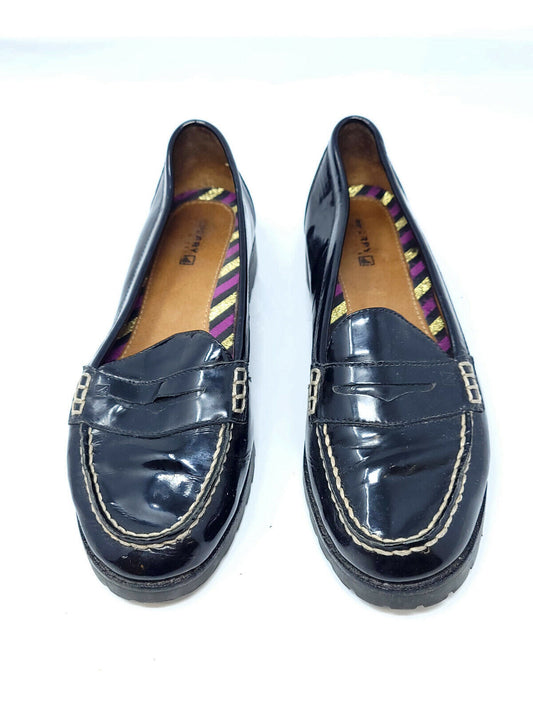 Sperry Top-Sider Black Patent Winsor Penny Loafers Size 7.5 M #9236233