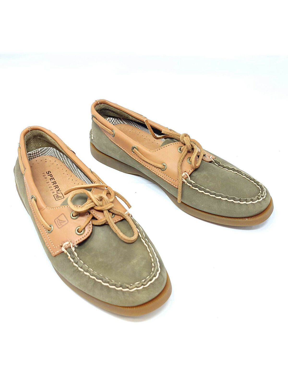 Sperry Top-Sider STS90177 Women's Sz 7.5M Khaki Green/Tan - Pre-owned