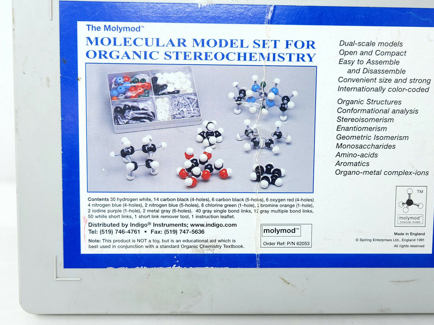 Molymod Molecular Model Set for Organic Stereochemistry P/N 62053 - READ