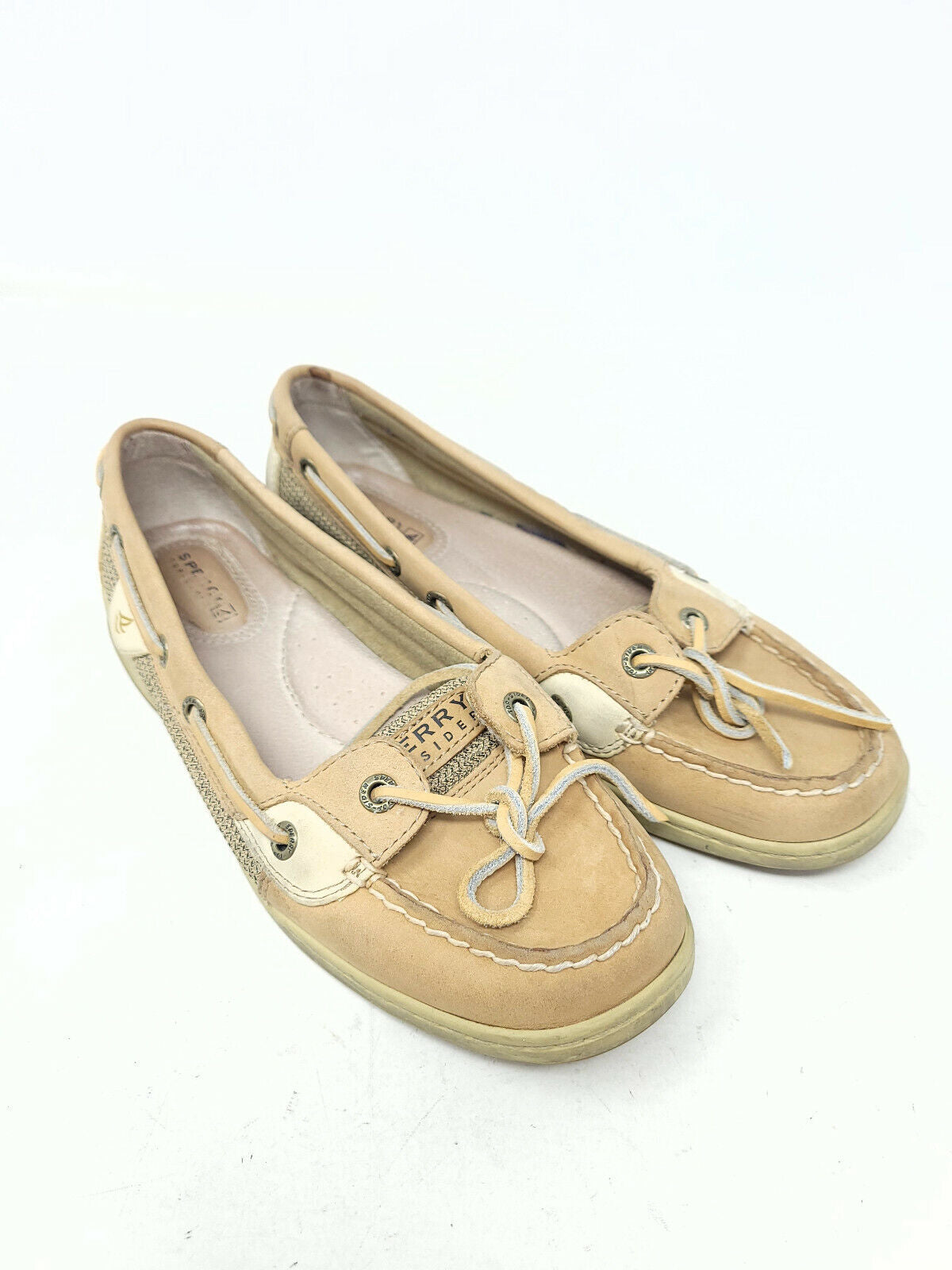 Sperry Top Sider Angelfish Women's Tan Suede Boat Shoes Size 7.5 W - Good Cond