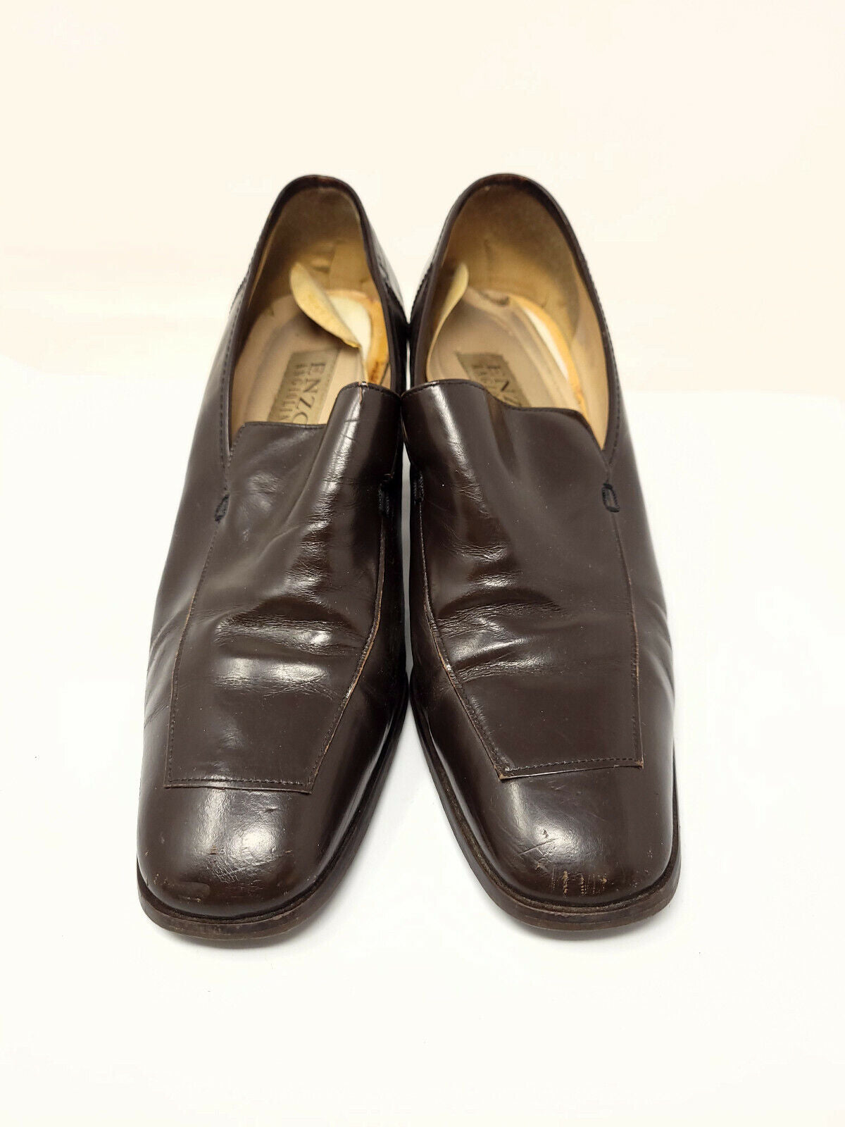 Enzo Angiolini Eadanette Brown leather 8M Loafers Pumps Classic 8M - Pre-owned