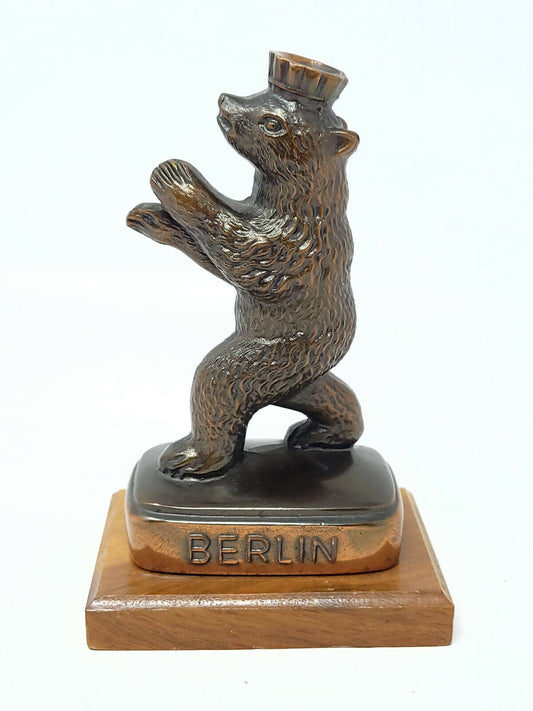 Vintage German Bronze Berlin Dancing Bear - Hot Cast Figurine Authentic