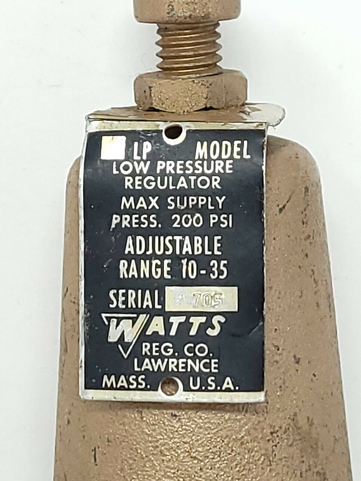 Watts U 5 LP Low Pressure Water Regulator 3/4" Port Adjustable 10-35PSI - USED