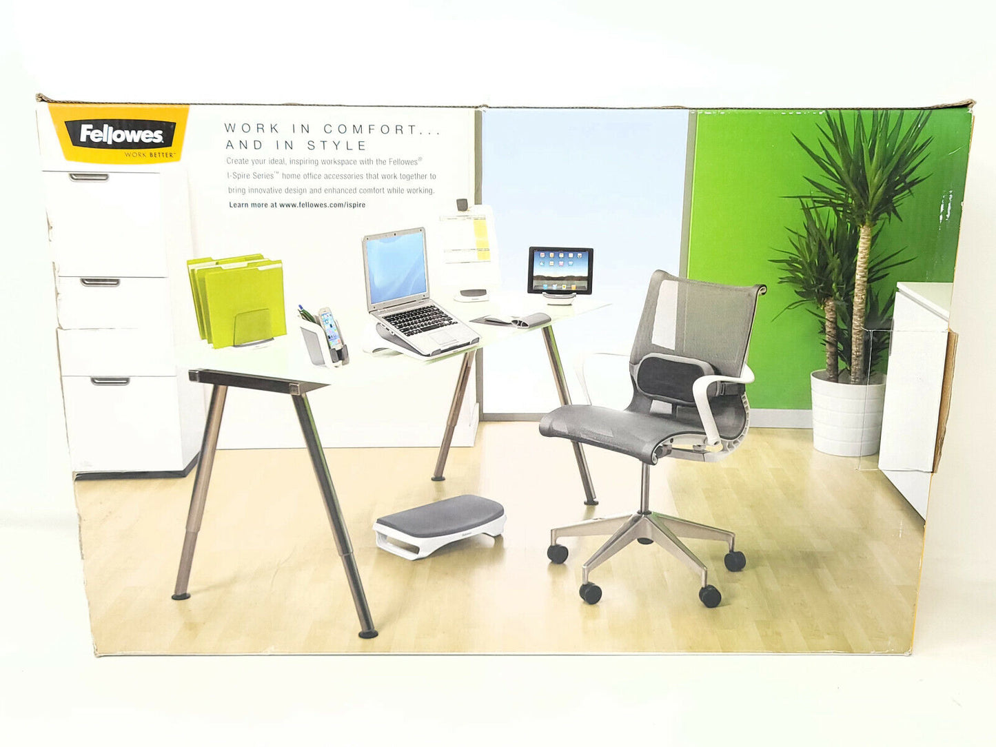 Fellowes I-Spire Series Foot Cushion/Rest, White/Gray (9311701) - OPEN BOX
