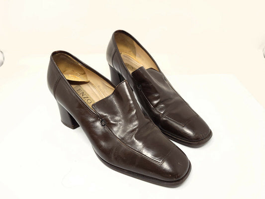 Enzo Angiolini Eadanette Brown leather 8M Loafers Pumps Classic 8M - Pre-owned