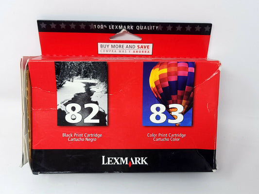 Genuine Lexmark Combo Pack 82 Black 83 Color Ink Cartridge 2-Pack - Open Box